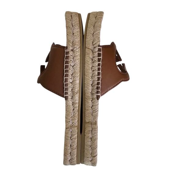 Gucci GG Espadrille Flat Slide Sandal Size 38.5 US 8.5 Brown Cut Out Square Toe - Picture 5 of 11